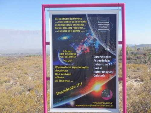 An advisement for the Ampimpa Observatory.